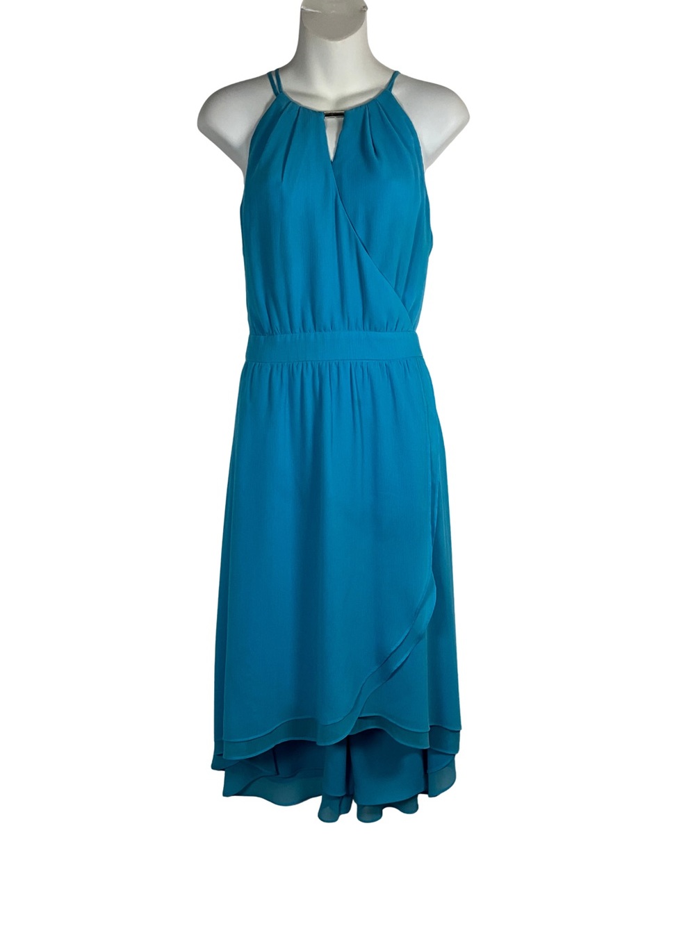 WHBM Dress Size 12 Teal Halter High-Low Dress